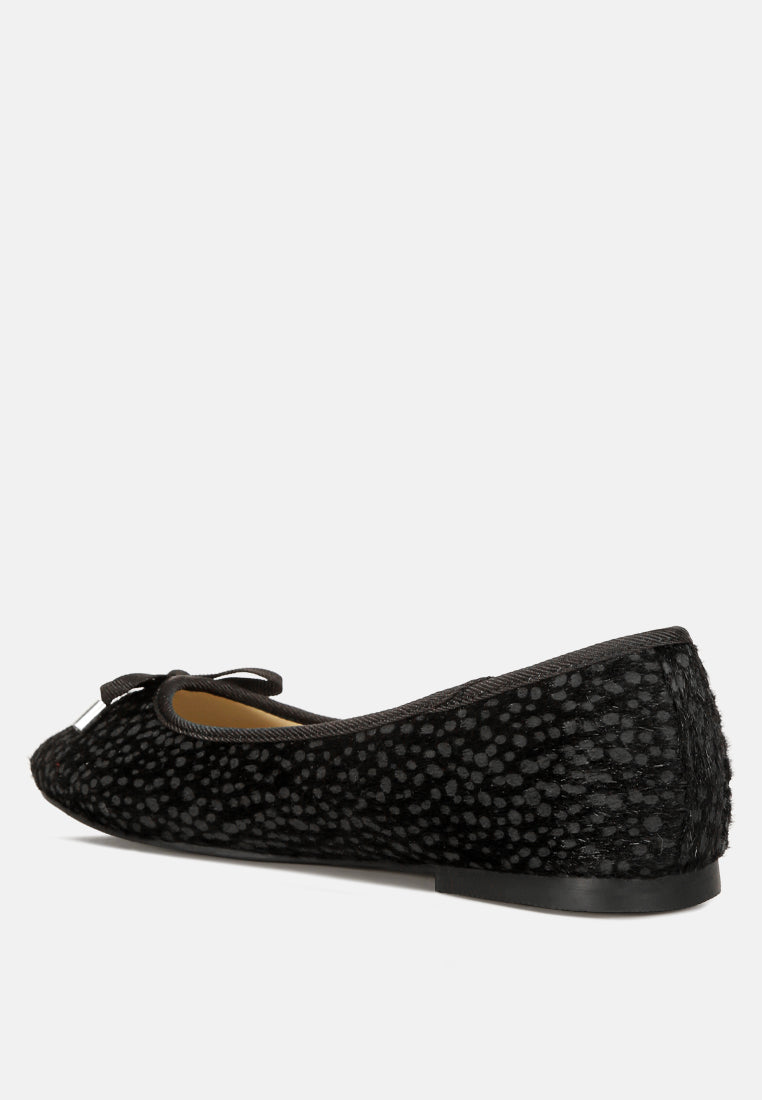 animal print flat bow ballerinas#color_black