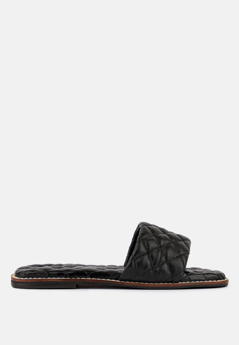 odalta handcrafted quilted summer flats by ruw#color_black