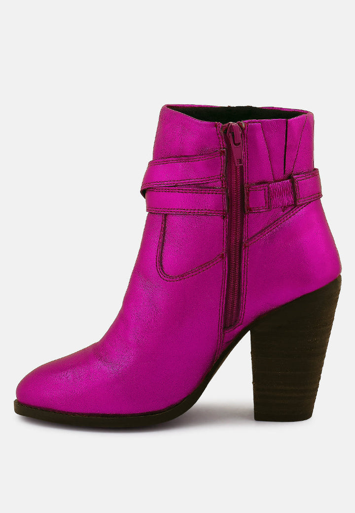 cat-track leather ankle boots by ruw#color_fuchsia