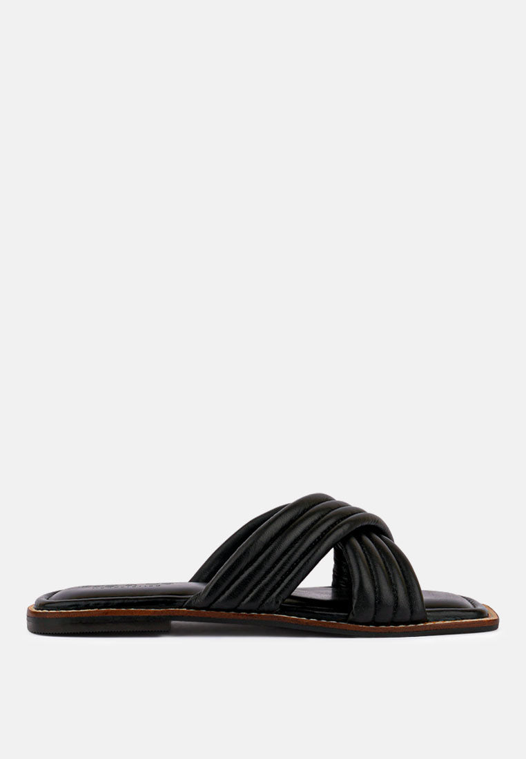 eura quilted leather flats by ruw#color_black