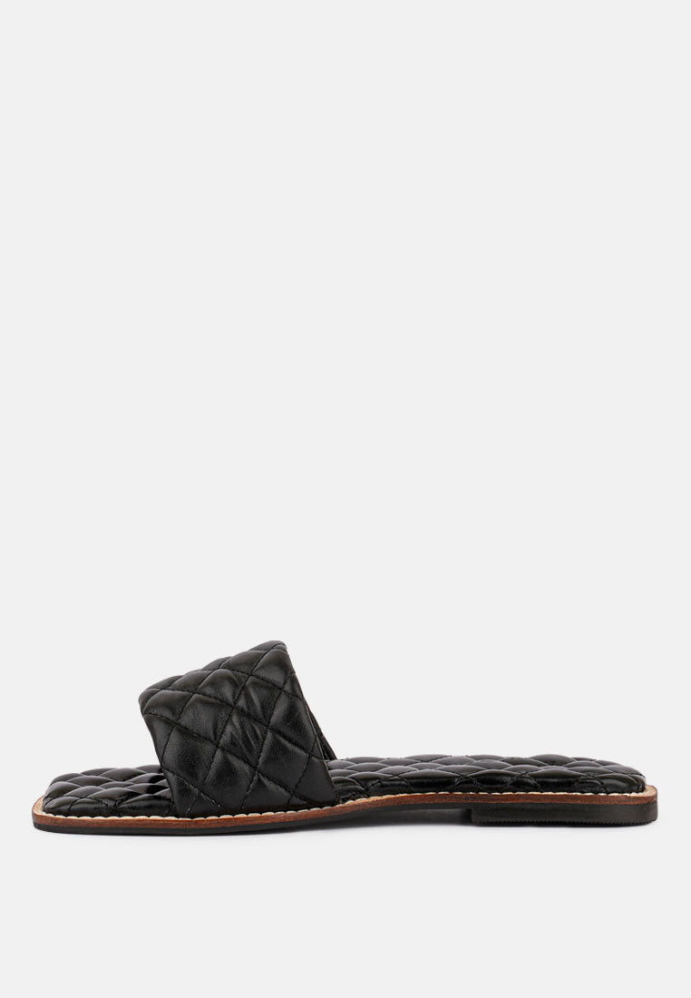odalta handcrafted quilted summer flats by ruw#color_black