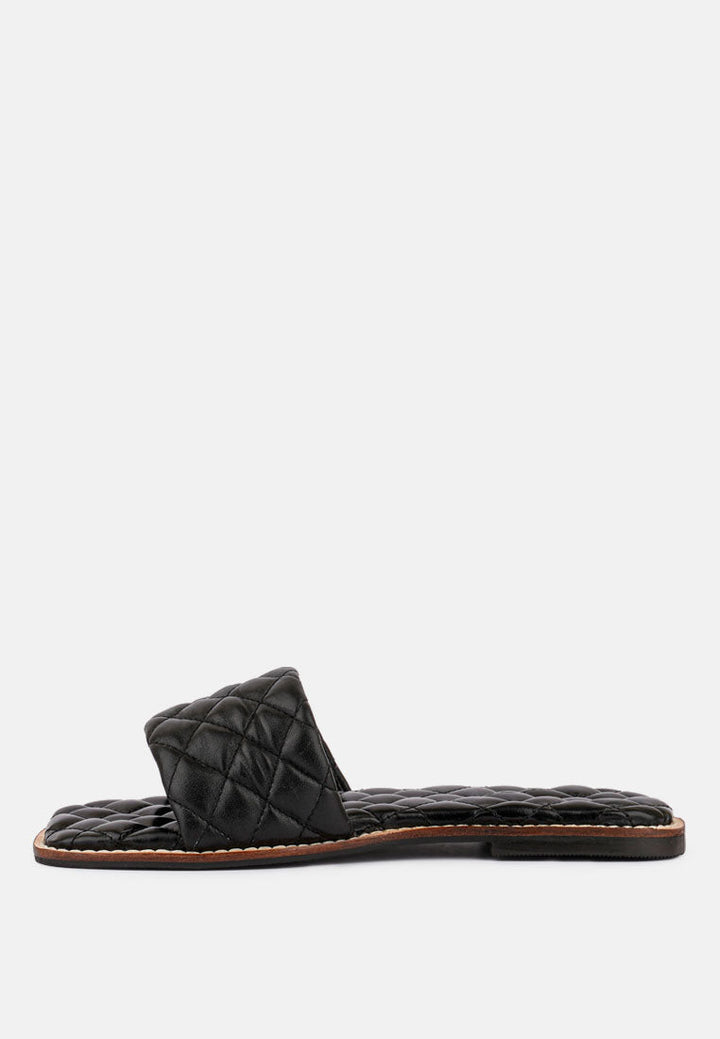 odalta handcrafted quilted summer flats by ruw#color_black