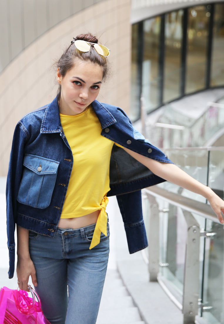 two pocket denim crop jacket#color_blue