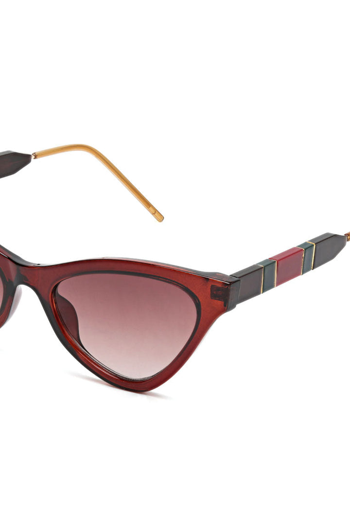 striped temple cateye glasses#color_brown