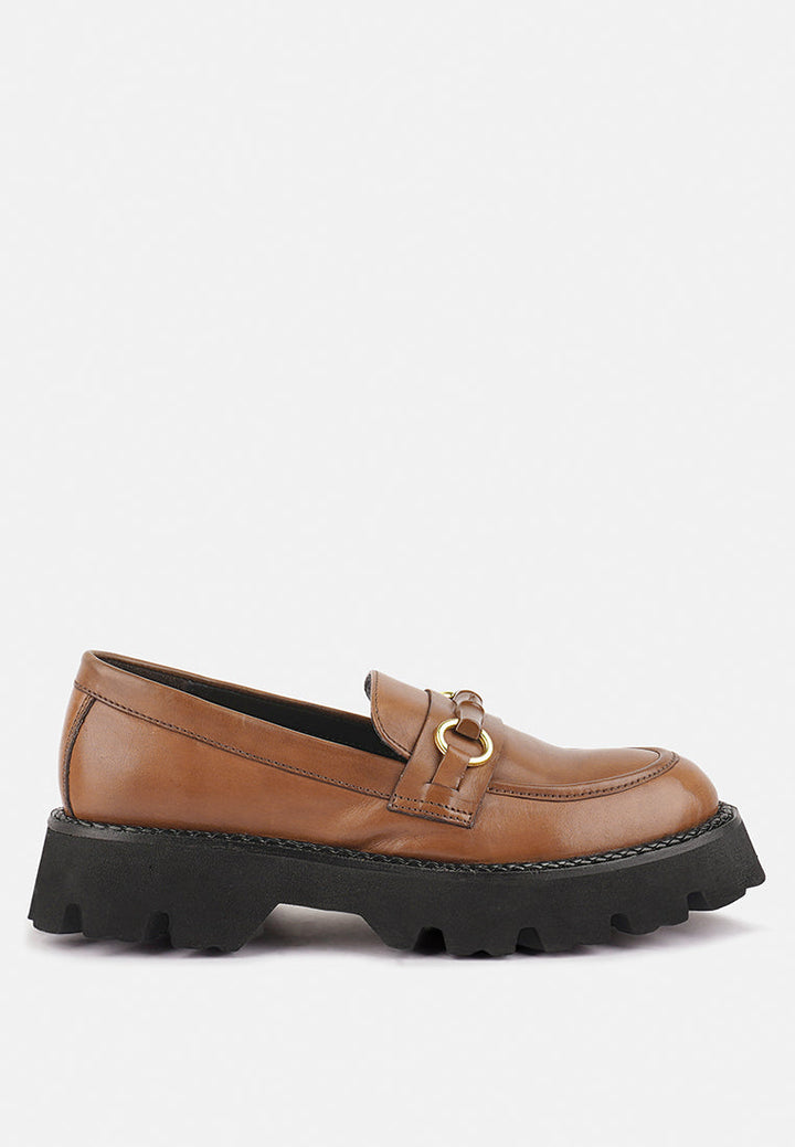cheviot chunky leather loafers by ruw#color_tan