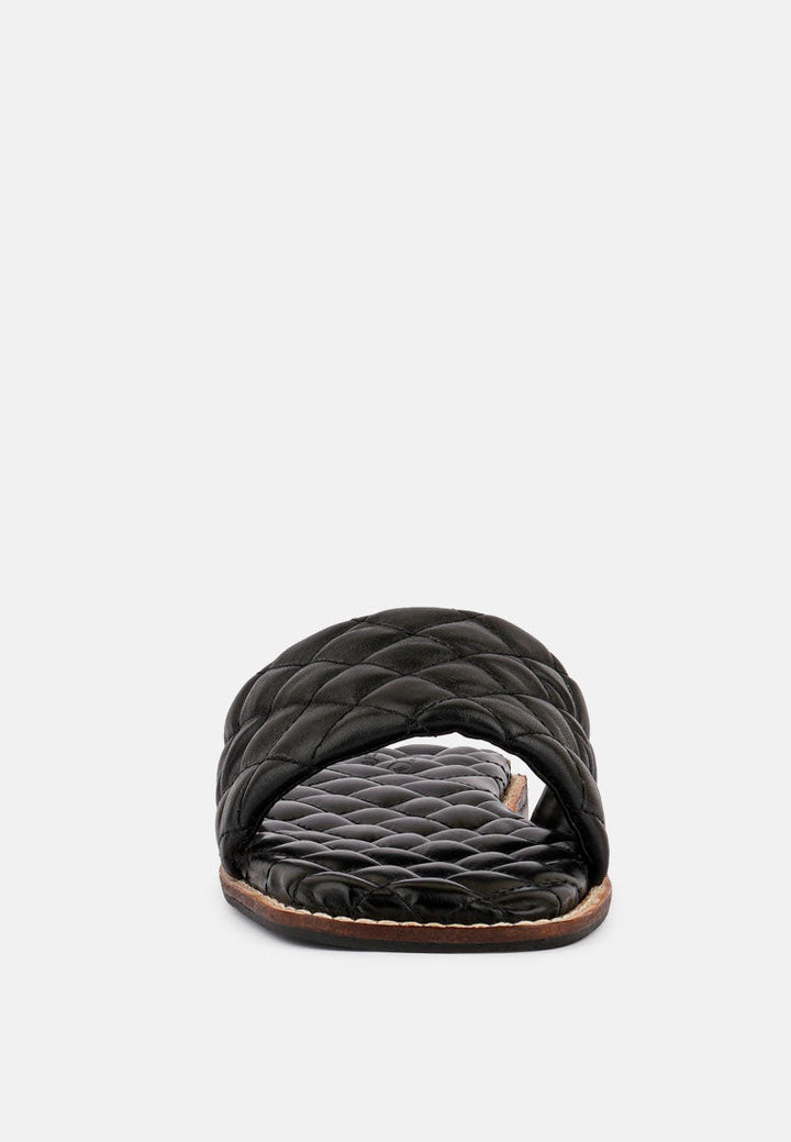 odalta handcrafted quilted summer flats by ruw#color_black