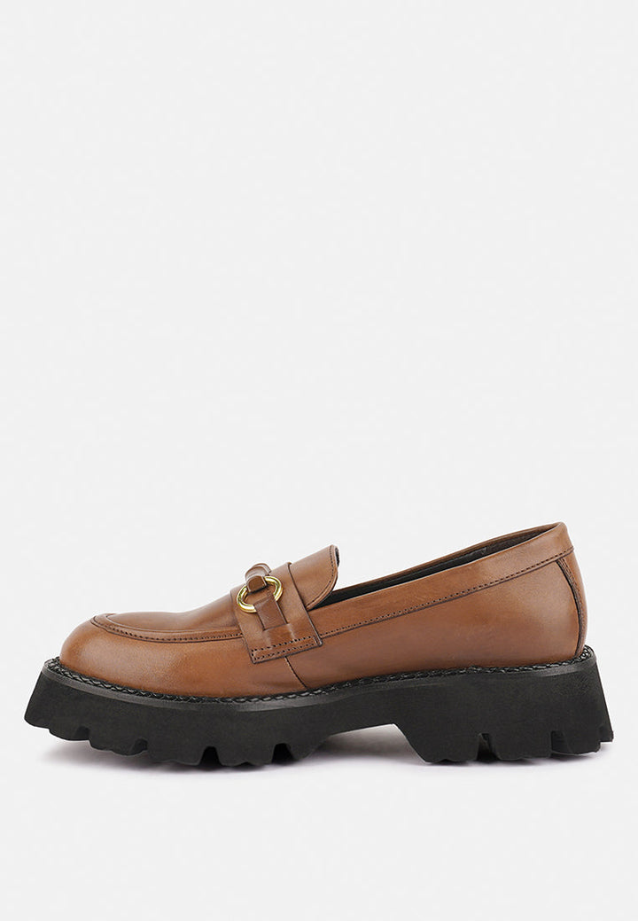 cheviot chunky leather loafers by ruw#color_tan