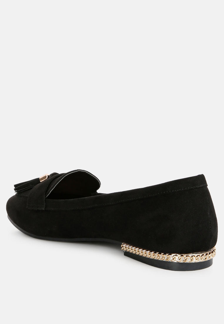 atrika faux suede tassel loafers by ruw#color_black