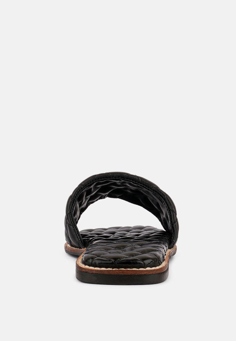 odalta handcrafted quilted summer flats by ruw#color_black