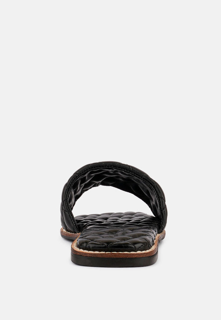 odalta handcrafted quilted summer flats by ruw#color_black