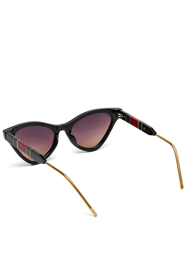 striped temple cateye glasses#color_black