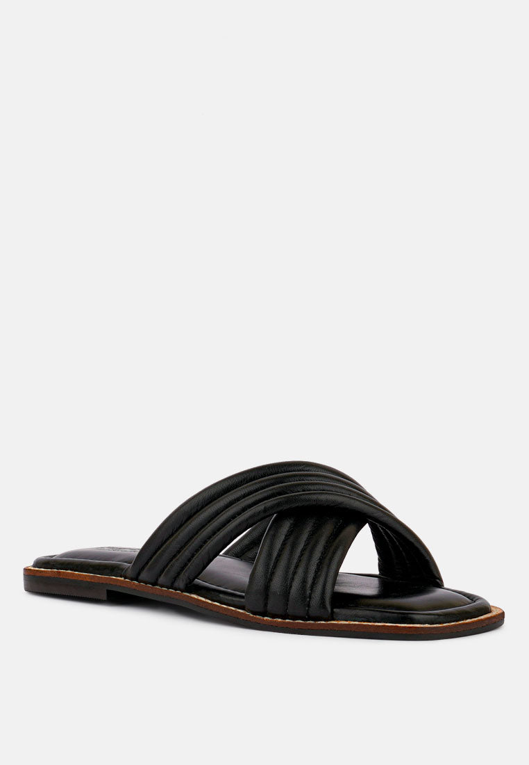 eura quilted leather flats by ruw#color_black