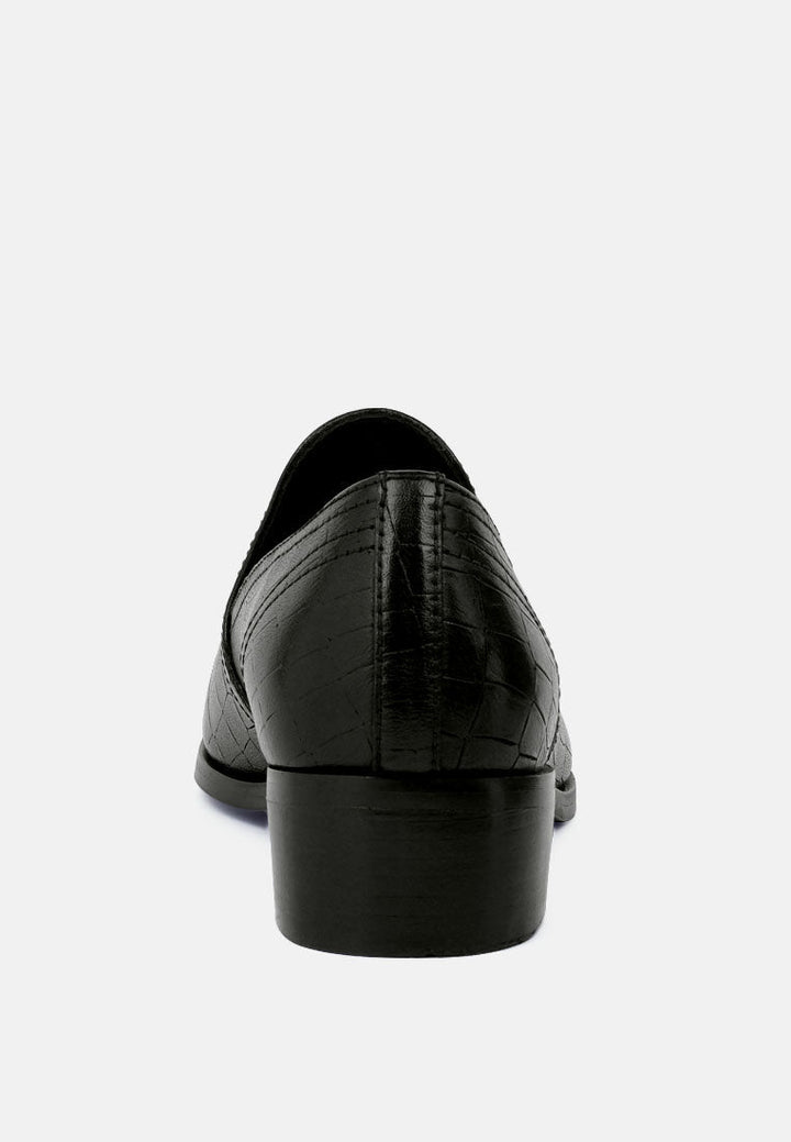 lilliam metal highlight casual leather loafers by ruw#color_black