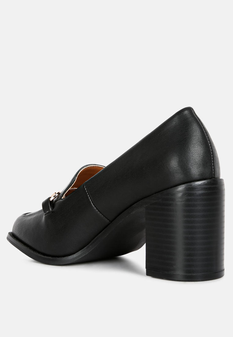 boss fav classic block heel loafers by ruw#color_black