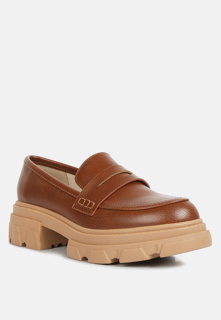 kyro wagon platform heel loafers by ruw#color_tan
