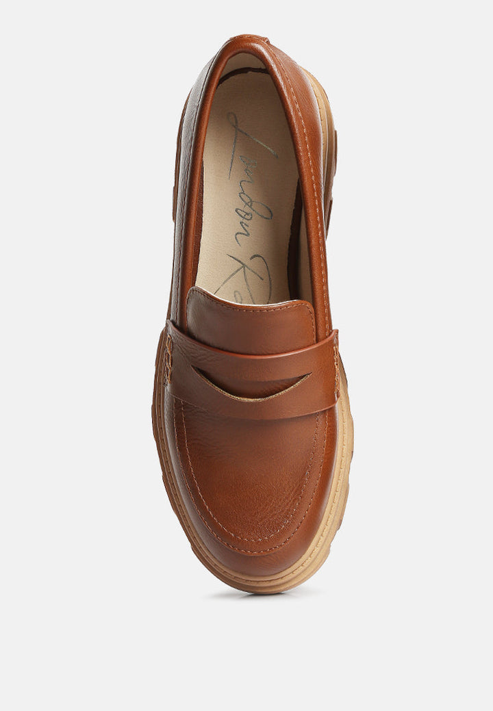kyro wagon platform heel loafers by ruw#color_tan
