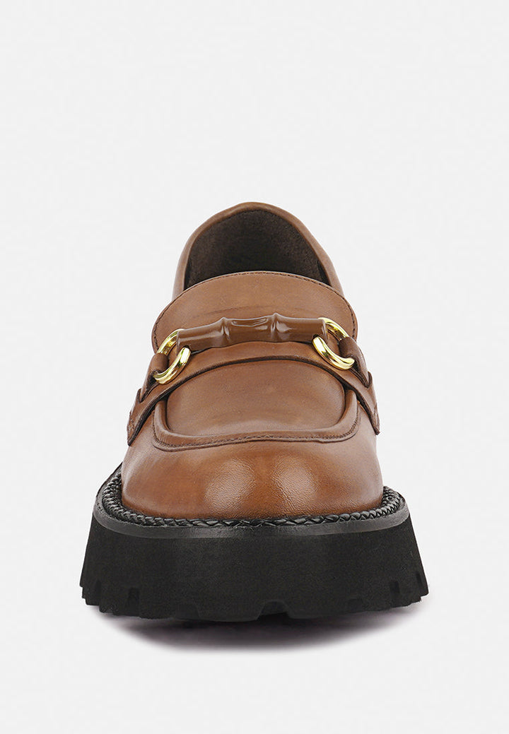cheviot chunky leather loafers by ruw#color_tan