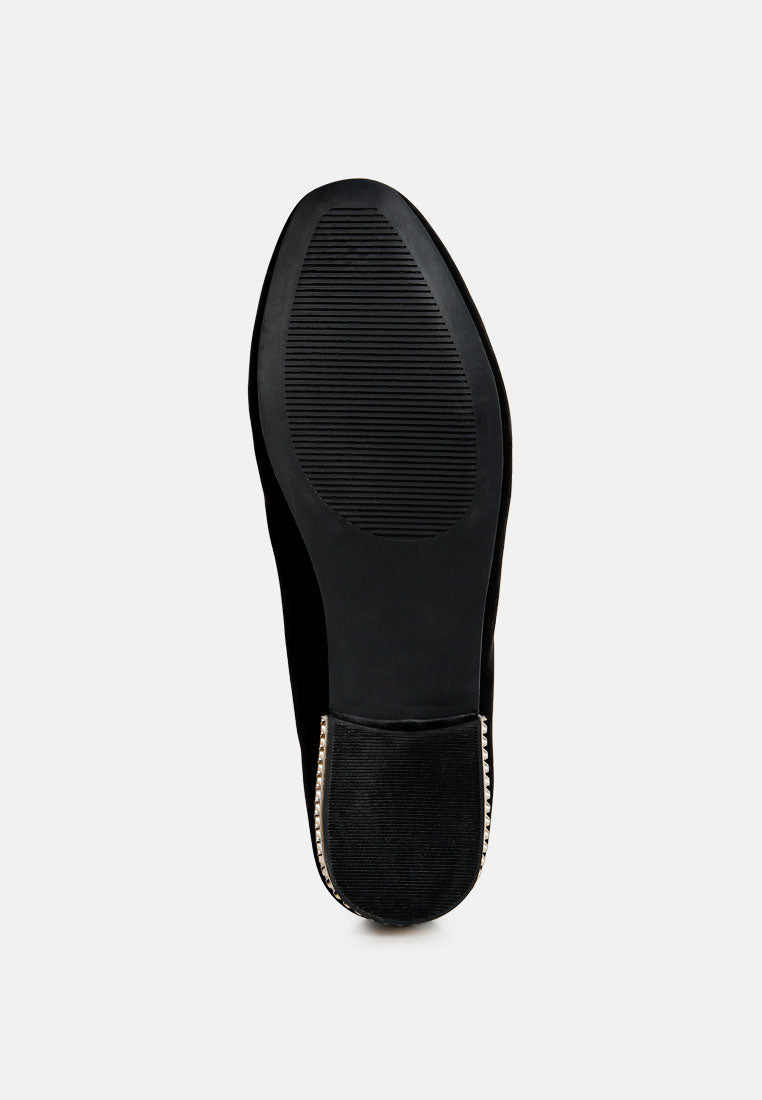 atrika faux suede tassel loafers by ruw#color_black