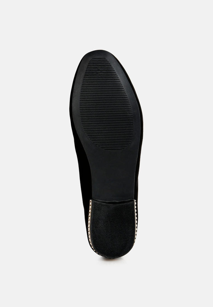 atrika faux suede tassel loafers by ruw#color_black