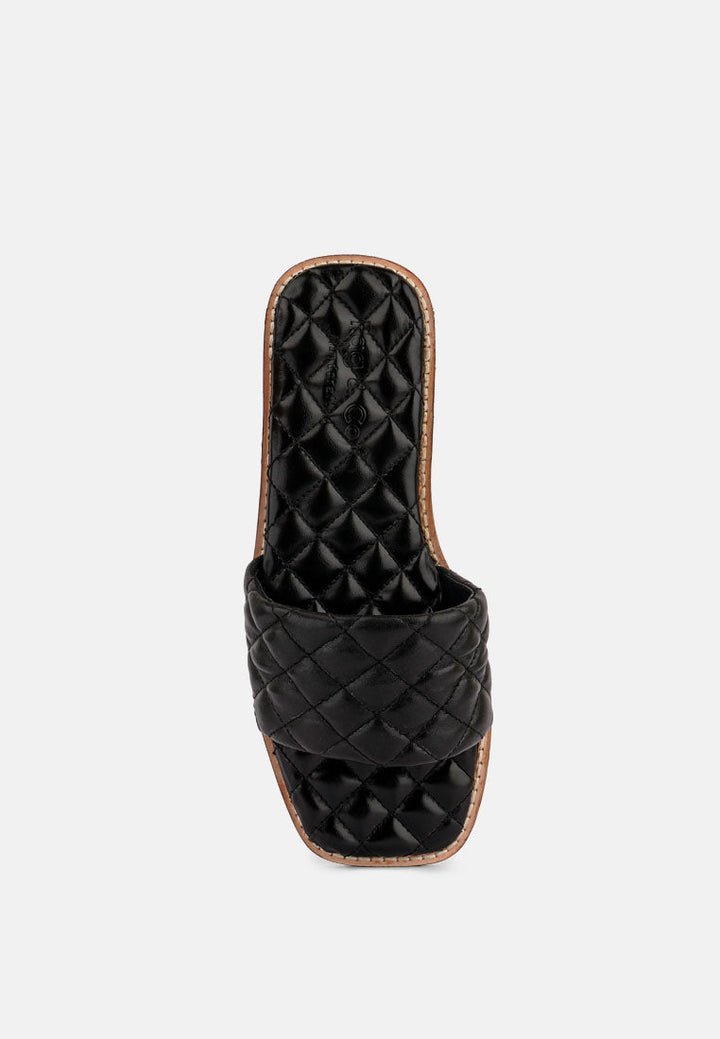 odalta handcrafted quilted summer flats by ruw#color_black