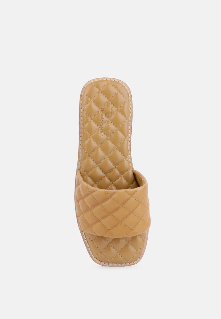 odalta handcrafted quilted summer flats by ruw#color_beige
