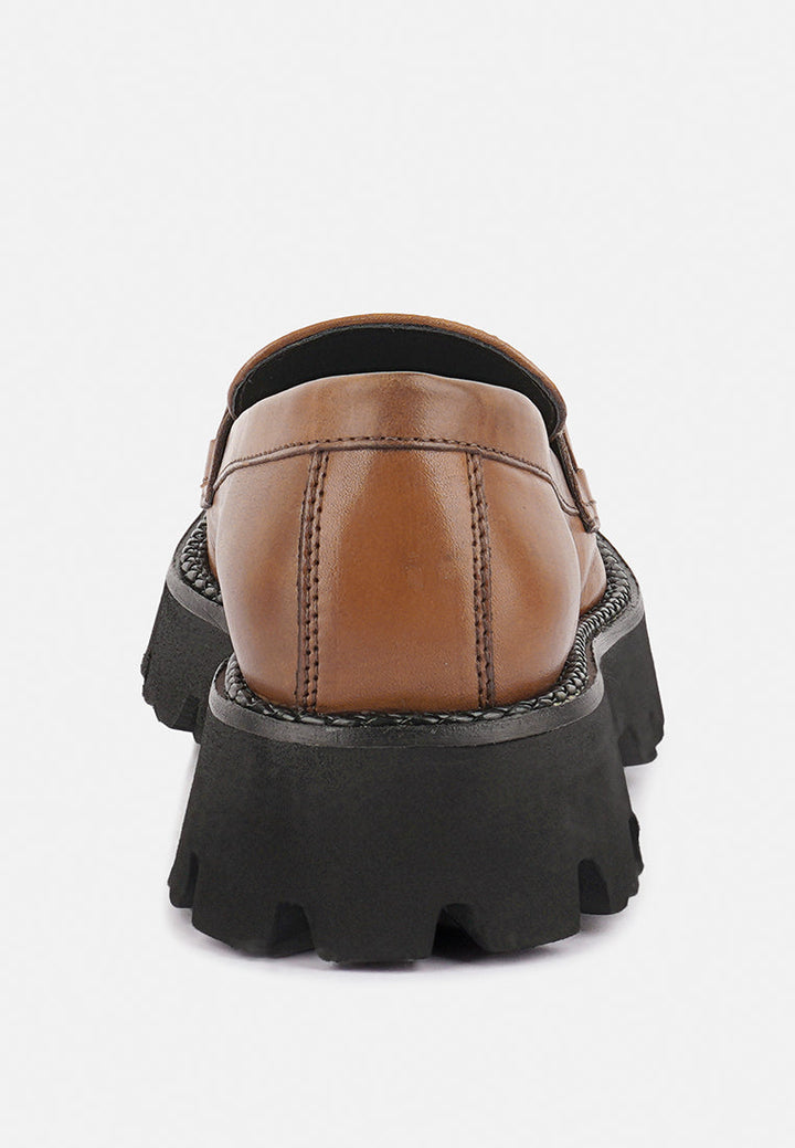 cheviot chunky leather loafers by ruw#color_tan
