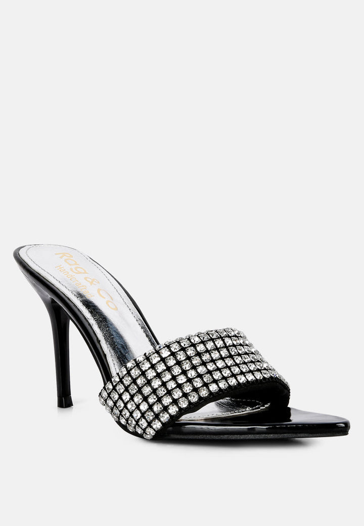 adina diamante embellished slip on sandals by ruw#color_black