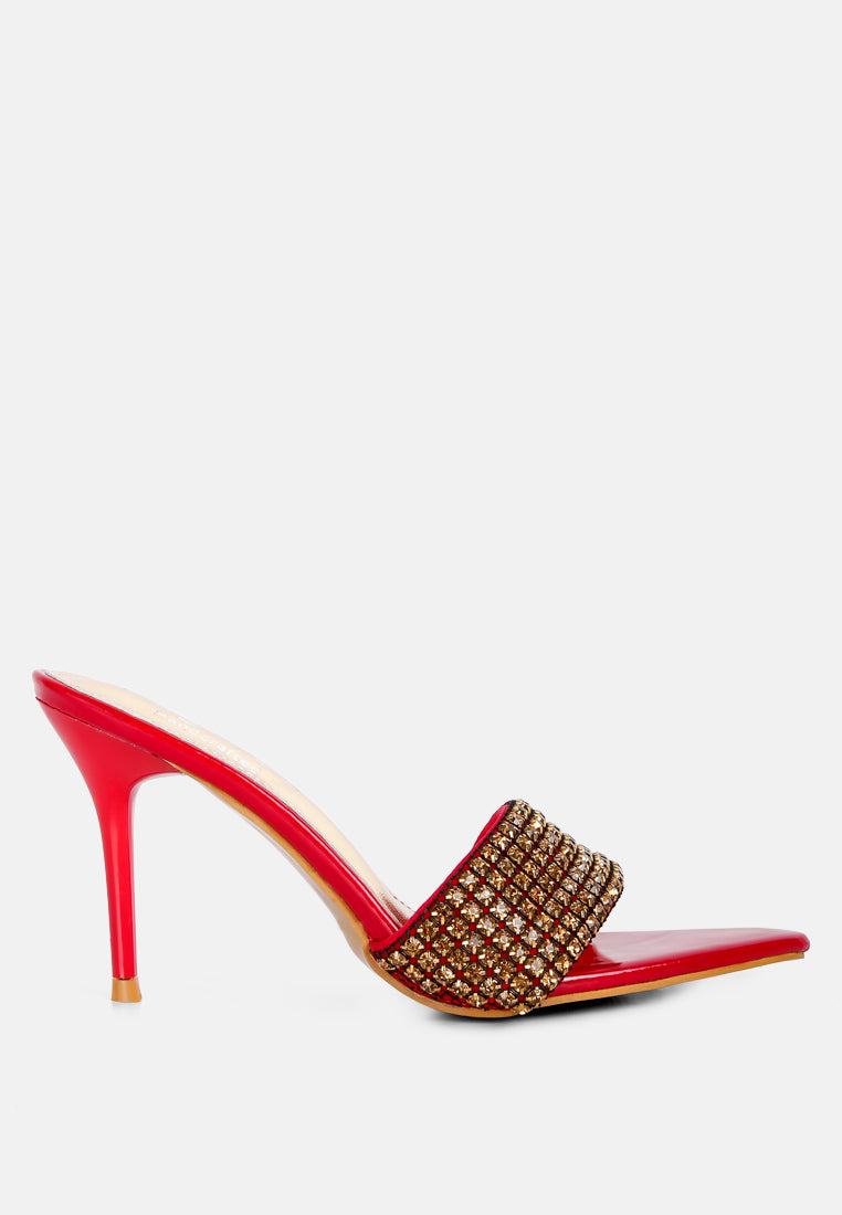 adina diamante embellished slip on sandals#color_red