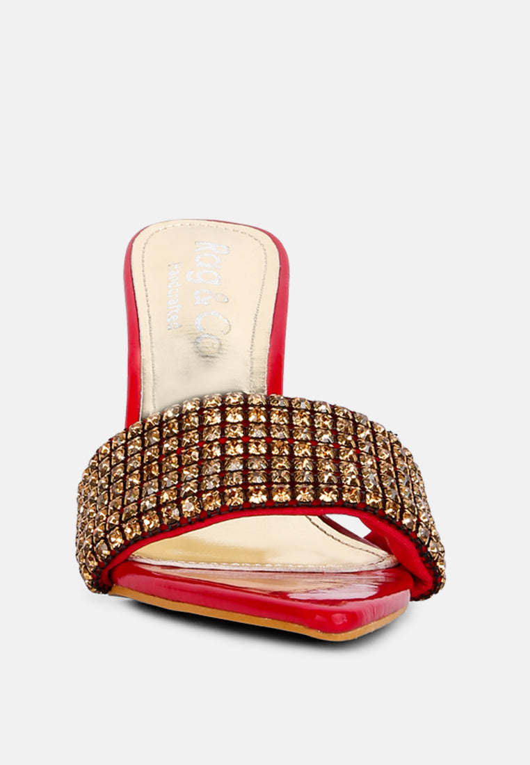 adina diamante embellished slip on sandals by ruw#color_red