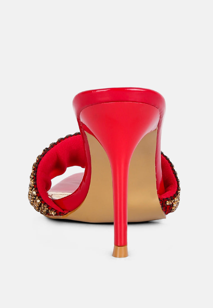adina diamante embellished slip on sandals by ruw#color_red