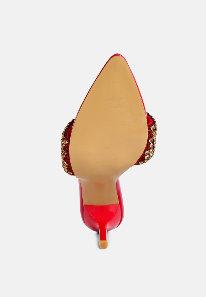 adina diamante embellished slip on sandals by ruw#color_red