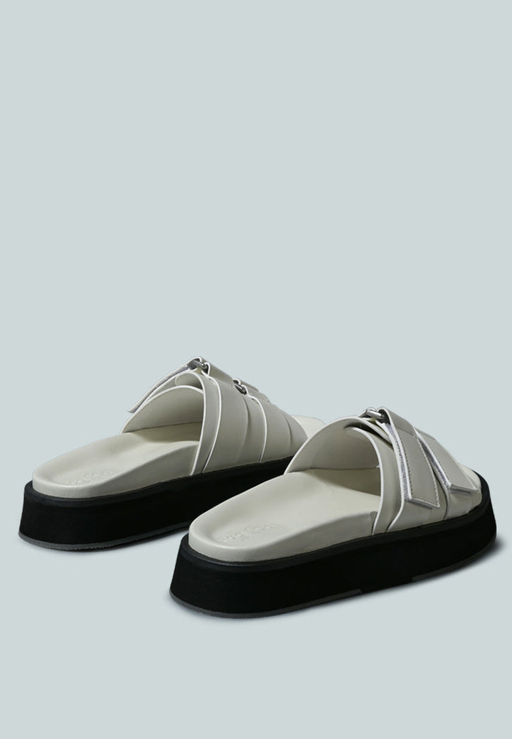 aniston buckled flatform slip-on sandal by ruw#color_white