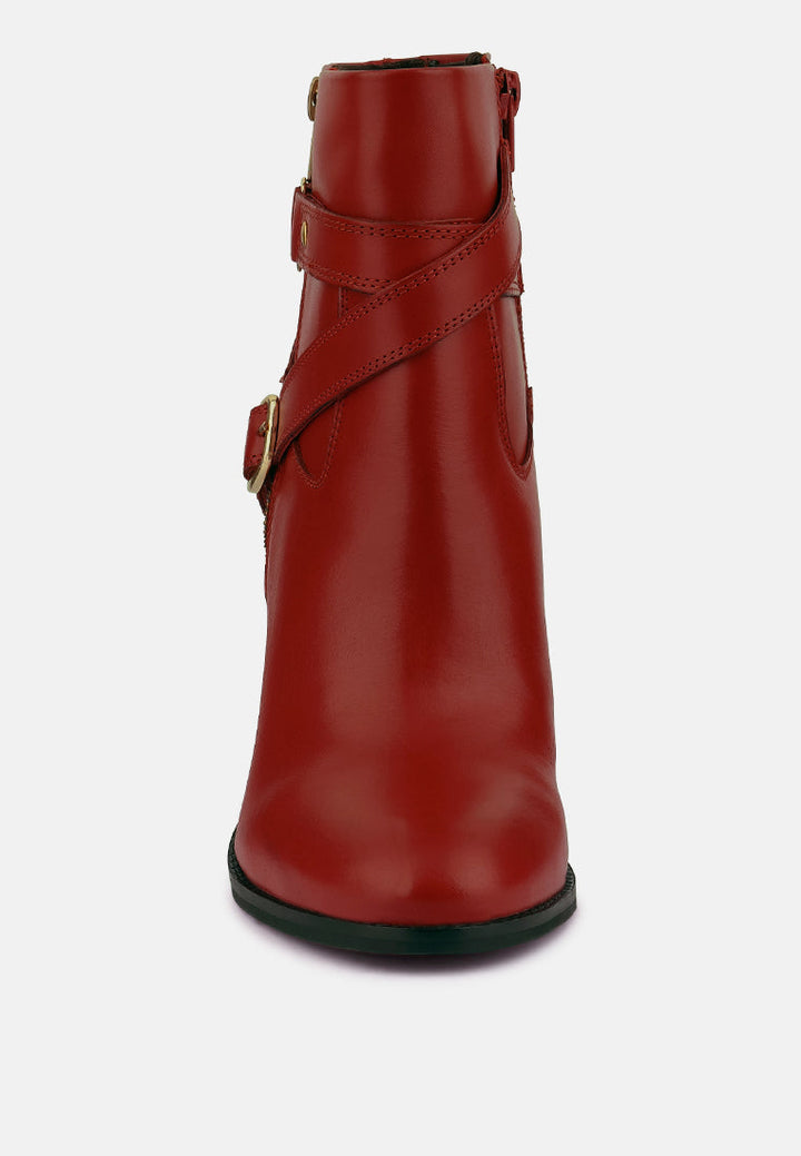 cat-track leather ankle boots by ruw#color_red
