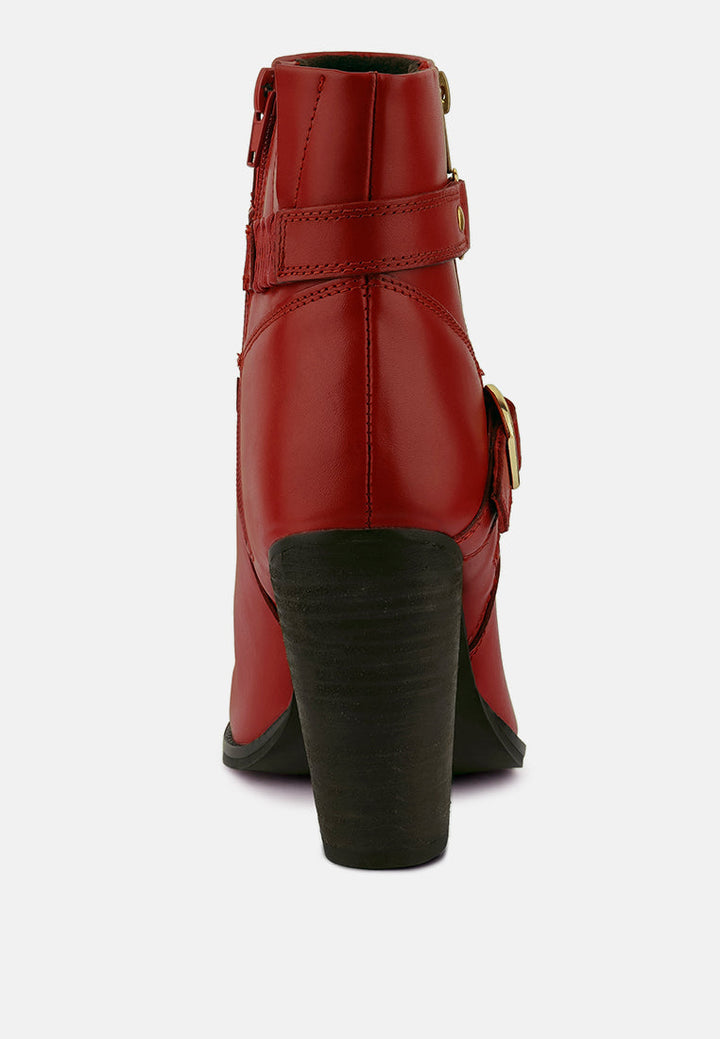 cat-track leather ankle boots by ruw#color_red