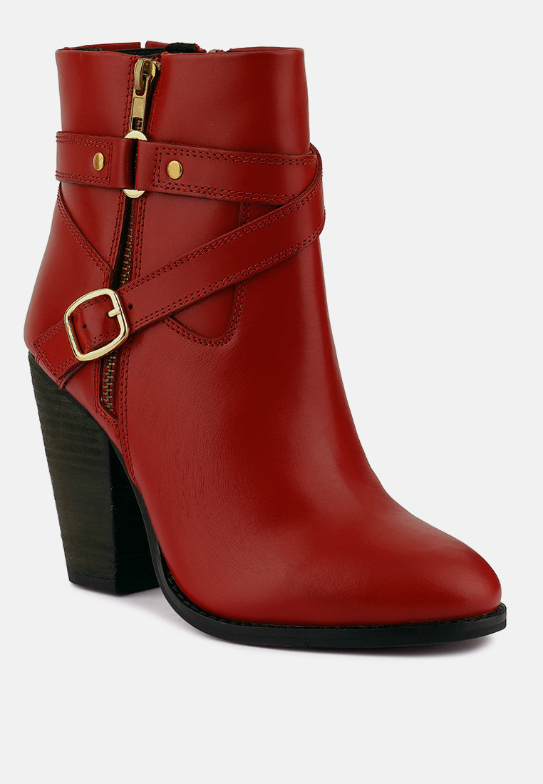 cat-track leather ankle boots by ruw#color_red