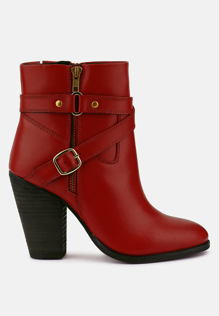 cat-track leather ankle boots by ruw#color_red