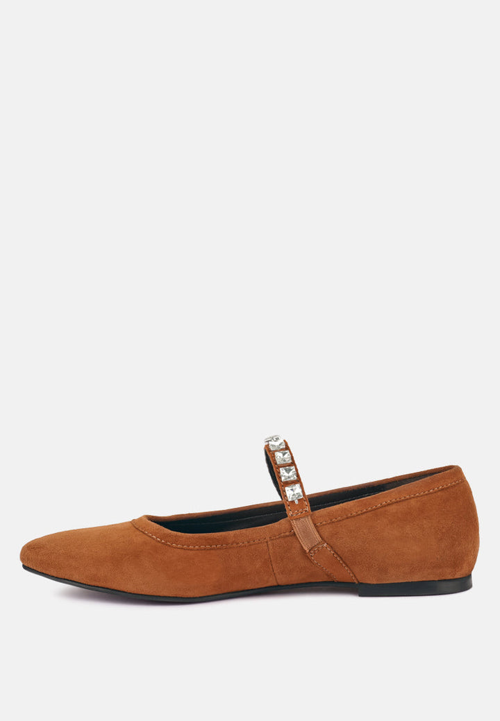 assisi fine suede maryjane ballet flats by ruw#color_tan