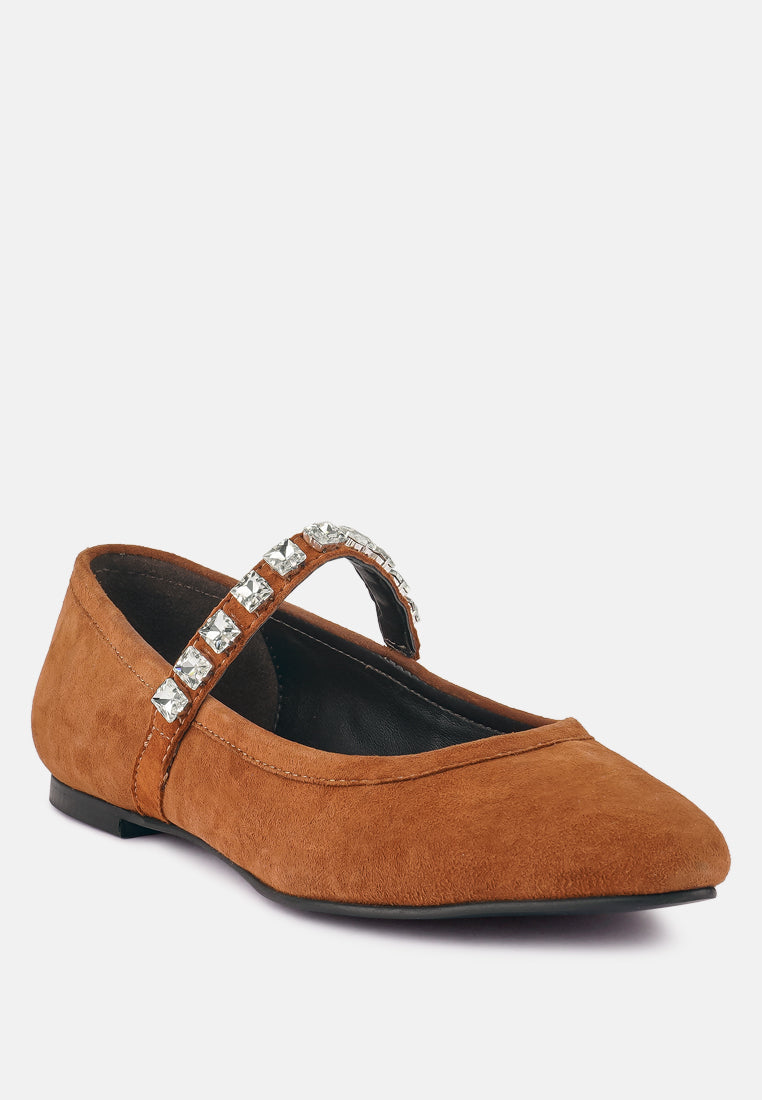 assisi fine suede maryjane ballet flats by ruw#color_tan