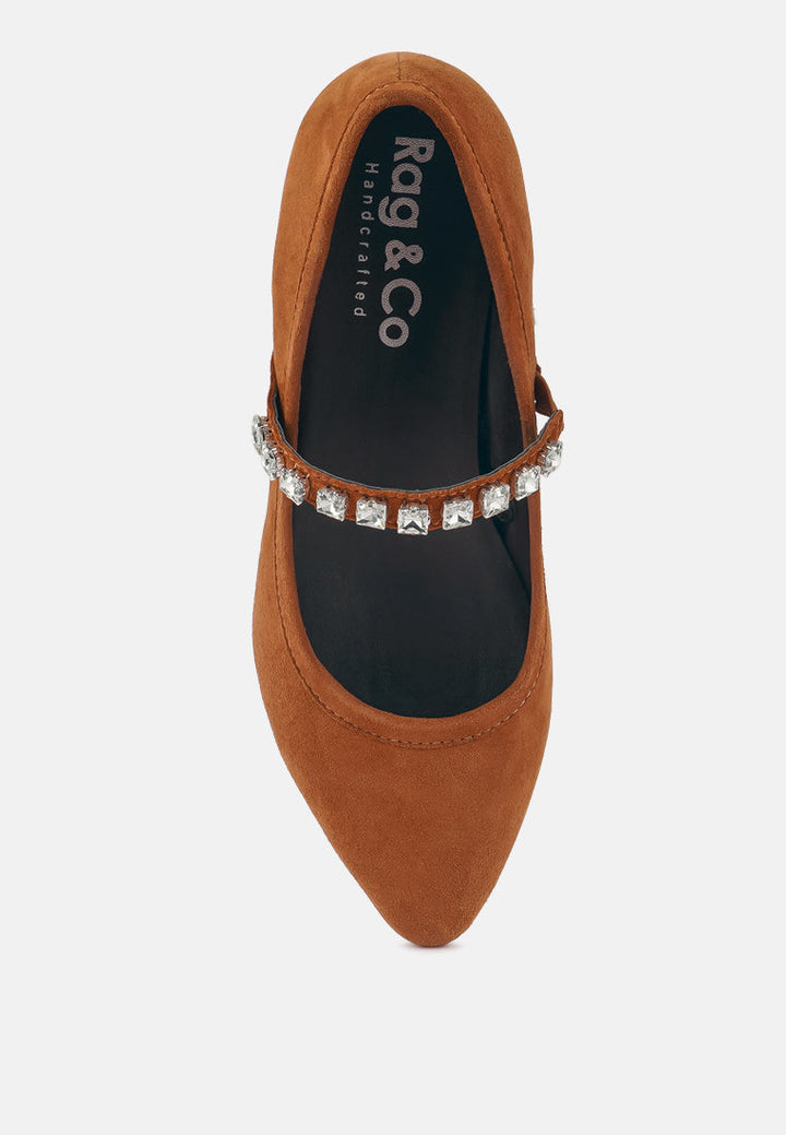 assisi fine suede maryjane ballet flats by ruw#color_tan