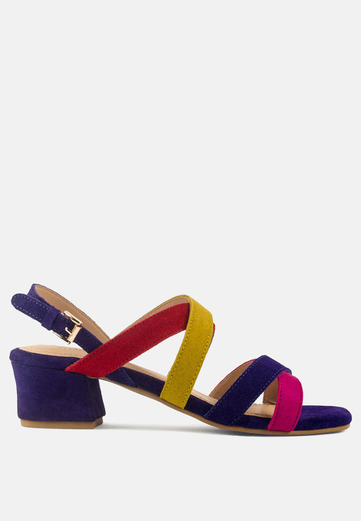 astrid mid heeled block leather sandal by ruw#color_multi