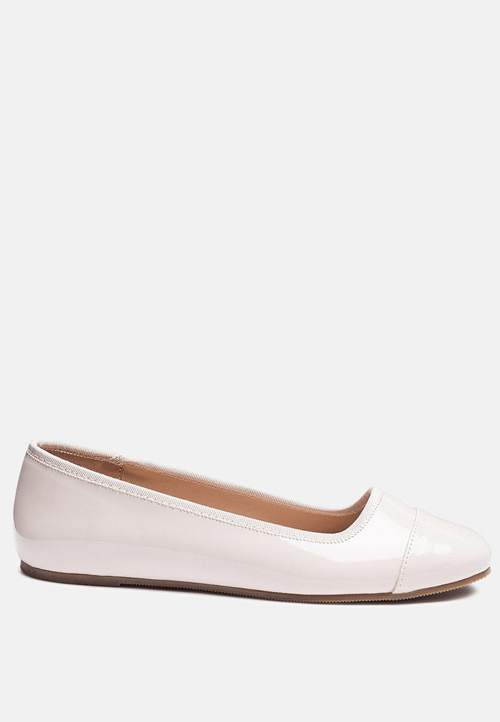 camella round toe ballerina flat shoes by ruw#color_latte
