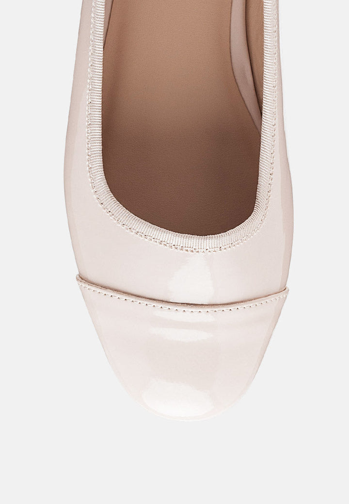 camella round toe ballerina flat shoes by ruw#color_latte