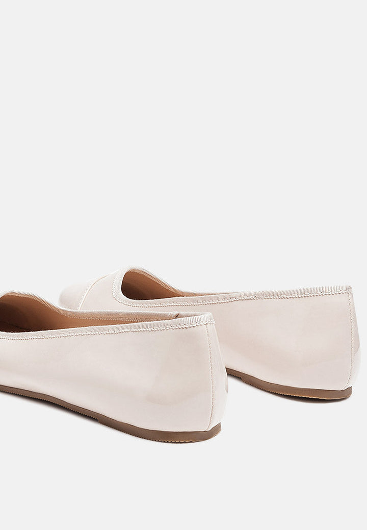 camella round toe ballerina flat shoes by ruw#color_latte
