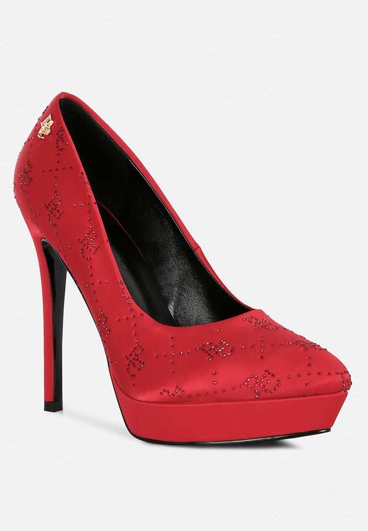 ballard monogram satin stiletto pumps by ruw#color_red