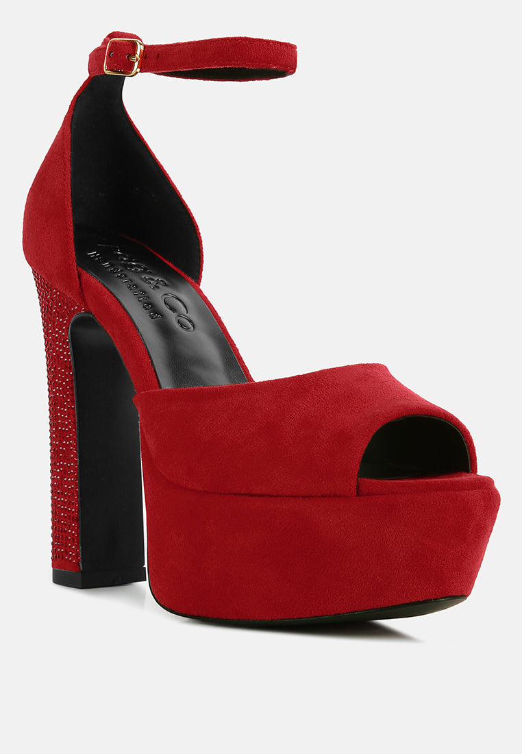 beaty high block heeled diamante stud sandals by ruw#color_red