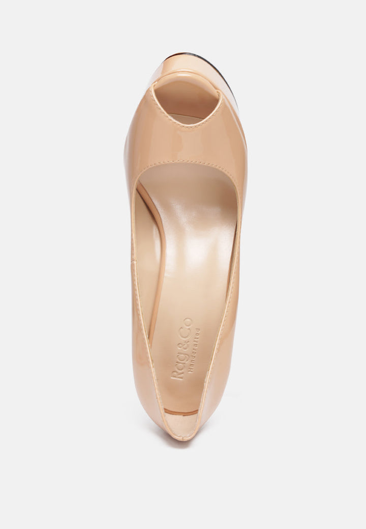 brielle peep toe stiletto sandals by ruw#color_latte