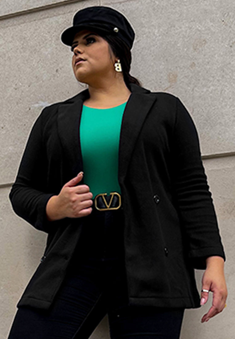 semi casual work blazer#color_black
