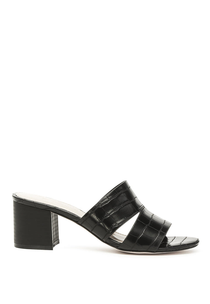 belen croc print slip-on sandals#color_black