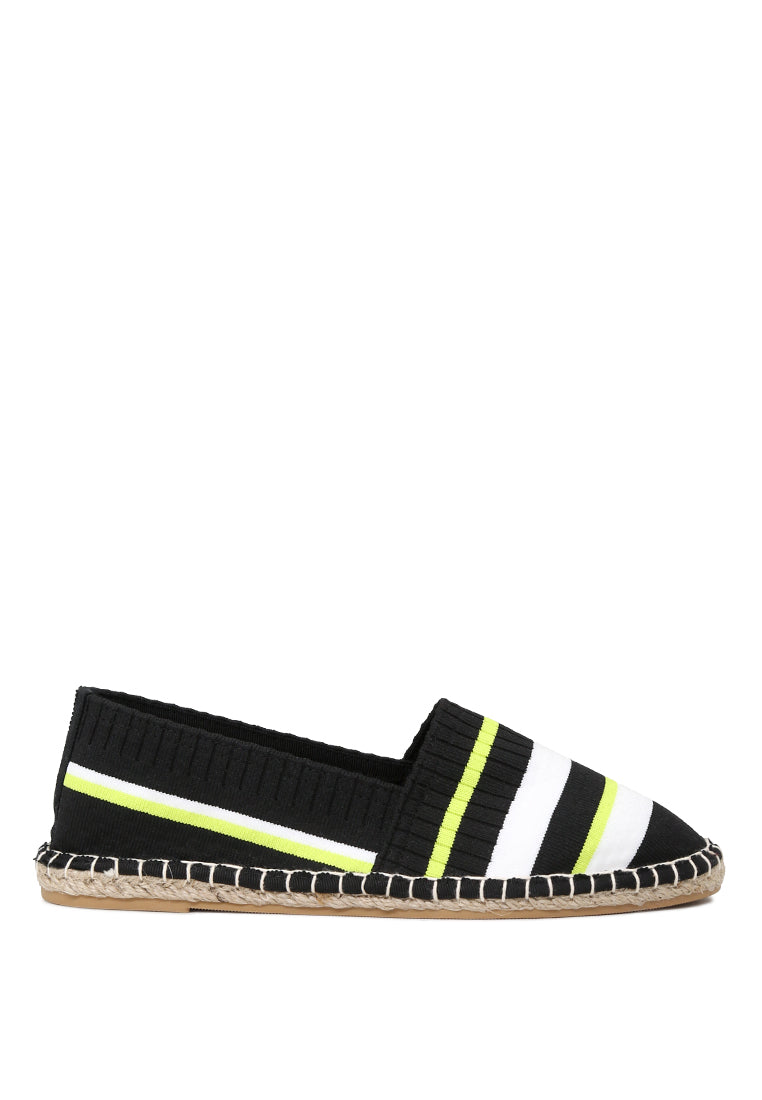 neon highlights slip-on espadrilles#color_black