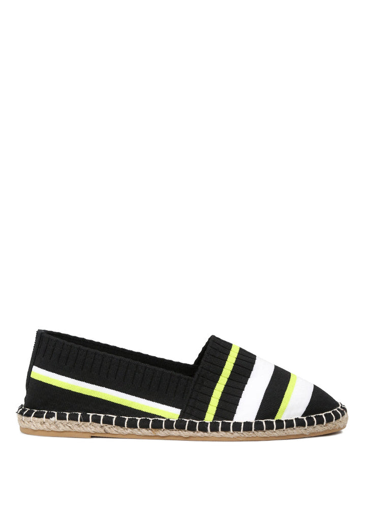 neon highlights slip-on espadrilles#color_black